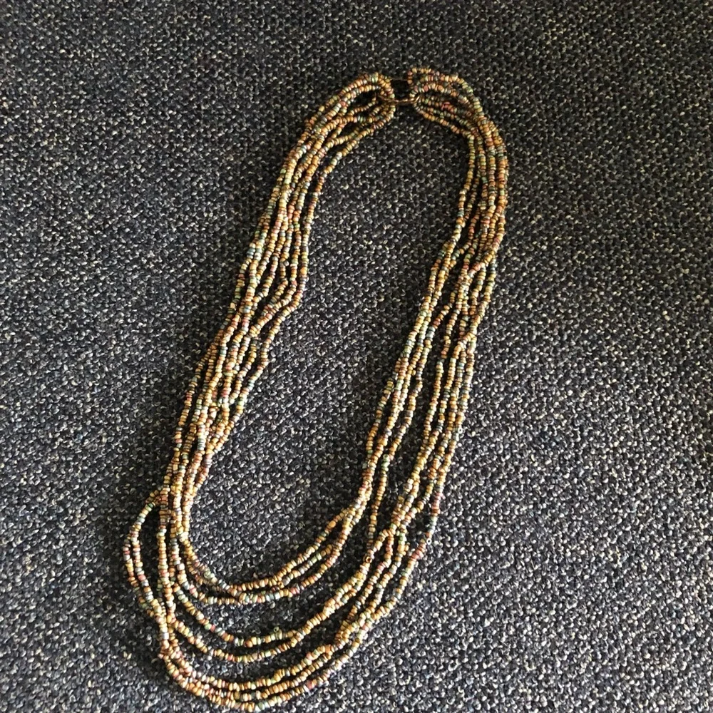 Elegant Multicolor Multi-Strand Beaded Necklace - Picture 8 of 9